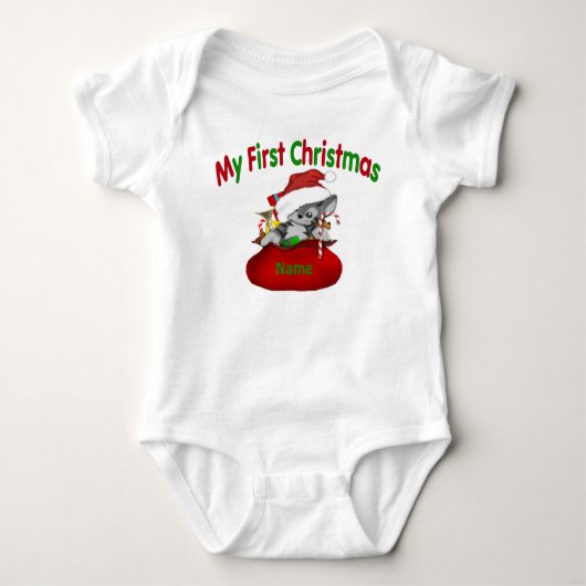 Eerste kerstKat, speciaal aangepast Romper (Voorkant)