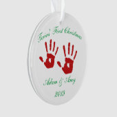 Eerste kerstkeramische feestdag met tweelingen ornament (voorkant)