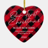 Eerste Kerstkerkerkerkerst met Pset Red New Home Keramisch Ornament (Voorkant)