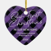 Eerste Kerstkerkerkerst voor Paarse startpagina Keramisch Ornament (Voorkant)