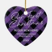 Eerste Kerstkerkerkerst voor Paarse startpagina Keramisch Ornament (Achterkant)