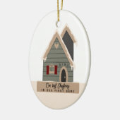 Eerste kerstkerst - Aangepast voor thuisgebruik Keramisch Ornament (Links)