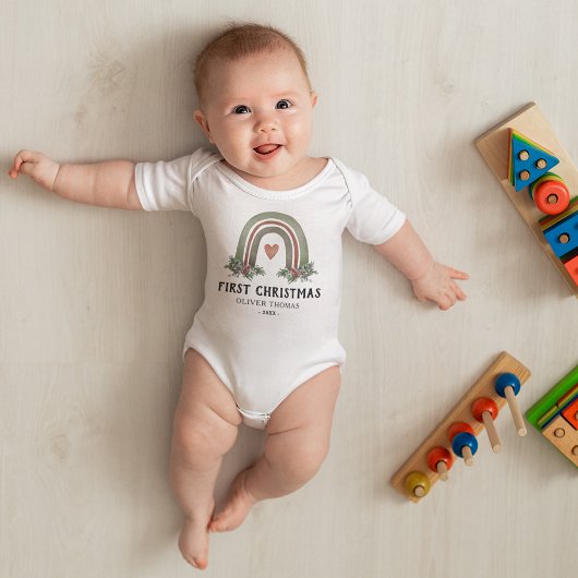 Eerste Kerstkerst Boho Rainbow Romper
