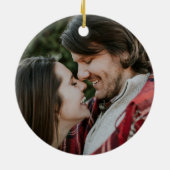 Eerste Kerstkerst Gehuwd als buffel keramisch Orna Keramisch Ornament (Achterkant)