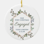 Eerste Kerstkerst Gepersonaliseerd Lijst Griekenla Keramisch Ornament (Achterkant)