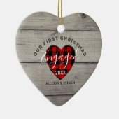 Eerste Kerstkerst Gepersonaliseerd met bijtend rit Keramisch Ornament (Rechts)