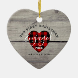 Eerste Kerstkerst Gepersonaliseerd met bijtend rit Keramisch Ornament