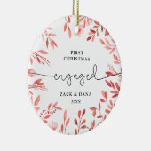 Eerste Kerstkerst Gepersonaliseerde de Bladeren va Keramisch Ornament (Rechts)