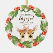 Eerste Kerstkerst Gepersonaliseerde Vakantiedagen Keramisch Ornament (Voorkant)