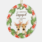 Eerste Kerstkerst Gepersonaliseerde Vakantiedagen Keramisch Ornament (Links)