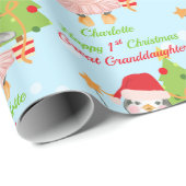 Eerste Kerstkerst Grootdochter Penguin Cadeaupapier (Rol Hoek)