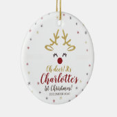 Eerste Kerstkerst Keramisch Ornament (Rechts)