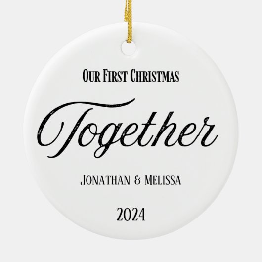 Eerste Kerstkerst met versiering Keramisch Ornament (Achterkant)