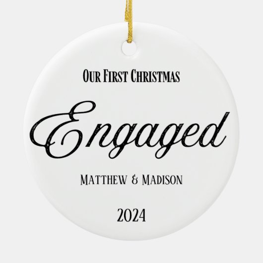 Eerste Kerstkerst met versiering Keramisch Ornament (Achterkant)