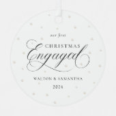 Eerste Kerstkerst met versiering Metalen Ornament (Voorkant)