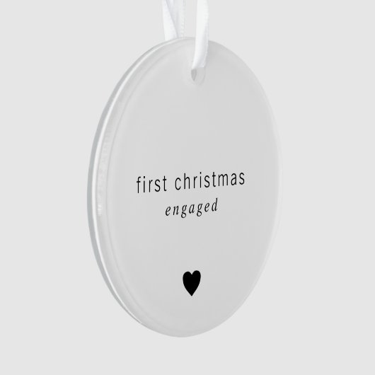 Eerste Kerstkerst - minimalistische hartfoto Ornament (voorkant)