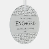 Eerste Kerstkerst - Minimalistische Liefde Aangepa Glas Ornament (Voorkant Rechts)