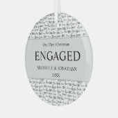 Eerste Kerstkerst - Minimalistische Liefde Aangepa Glas Ornament (Voorkant links)