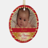 Eerste Kerstkerst of -Baby Keramisch Ornament (Rechts)