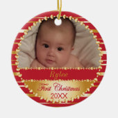 Eerste Kerstkerst of -Baby Keramisch Ornament (Voorkant)