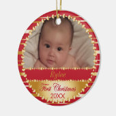 Eerste Kerstkerst of -Baby Keramisch Ornament (Links)