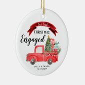 Eerste Kerstkerst Rood Vrachtwagen Keramisch Ornament (Rechts)