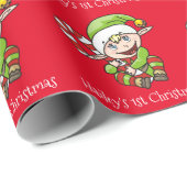 Eerste Kerstkerst van Elf Baby Cadeaupapier (Rol Hoek)