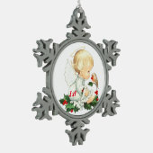 Eerste KerstkerstBaby Angel Tin Sneeuwvlok Ornament (Links)
