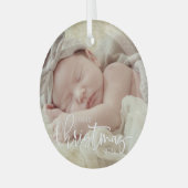 Eerste Kerstkerstcursile Aangepaste Baby foto Glas Ornament (Voorkant links)