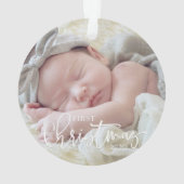 Eerste Kerstkerstcursile Aangepaste Baby foto Ornament (achterkant)