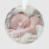 Eerste Kerstkerstcursile Aangepaste Baby foto Ornament (voorkant)