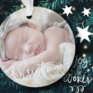 Eerste Kerstkerstcursile Aangepaste Baby foto Ornament