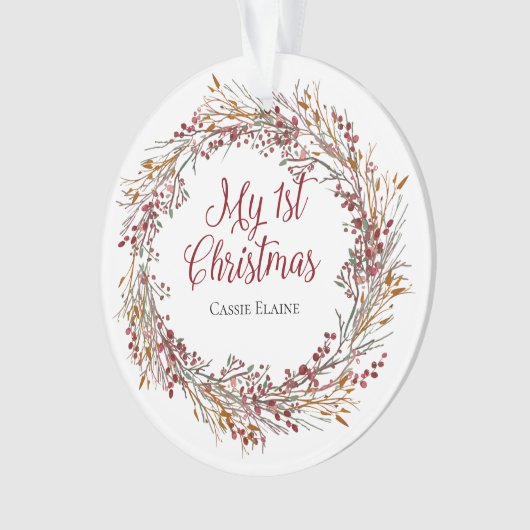 Eerste kerstkerstfoto Baby Ornament (voorkant)