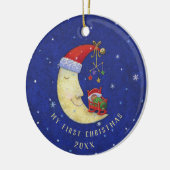 Eerste Kerstkerstkerstkerstman met Baby-monogram n Keramisch Ornament (Links)