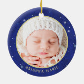 Eerste Kerstkerstkerstkerstman met Baby-monogram n Keramisch Ornament (Achterkant)