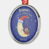 Eerste Kerstkerstkerstkerstman met Baby-monogram n Metalen Ornament (Links)