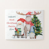 Eerste kerstkerstklank — Kerstman en Helpers op ma Legpuzzel (Horizontaal)