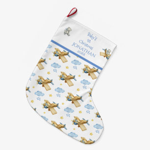 Eerste Kerstkerstnaam van baby voor zijn blauw Grote Kerstsok