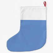 Eerste Kerstkerstnaam van baby voor zijn blauw Grote Kerstsok (Achterkant)