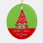 Eerste kerstkerstversiering met Baby Twins First K Keramisch Ornament (Links)