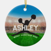 Eerste kerstkerstversiering voor vrouwen en meisje keramisch ornament (Voorkant)