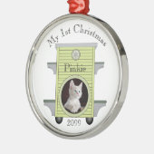 Eerste kerstkeukenkat - Fotokat uploaden Metalen Ornament (Links)