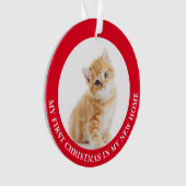 Eerste kerstkeukenkat Persoonlijke foto Ornament (voorkant)