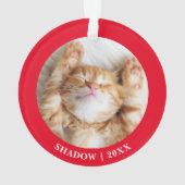 Eerste kerstkeukenkat Persoonlijke foto Ornament (achterkant)
