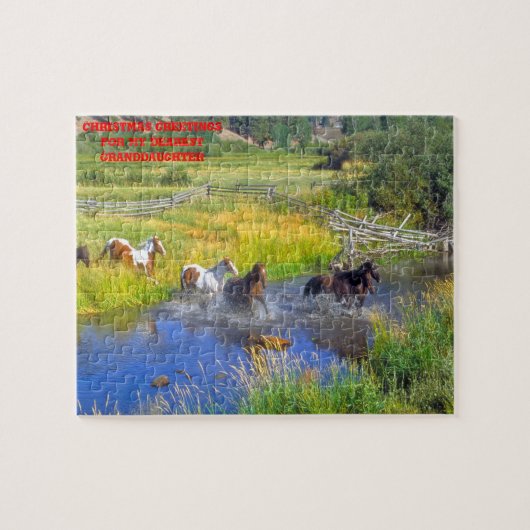 Eerste kerstkleindochter. Jigzaag Puzzle Legpuzzel (Horizontaal)