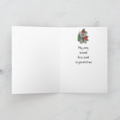 Eerste kerstkleinzoon Cute Teddy Bear Fun Feestdagen Kaart (Binnen)