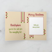 Eerste kerstkleinzoon te schattig rood kaart (Binnen)