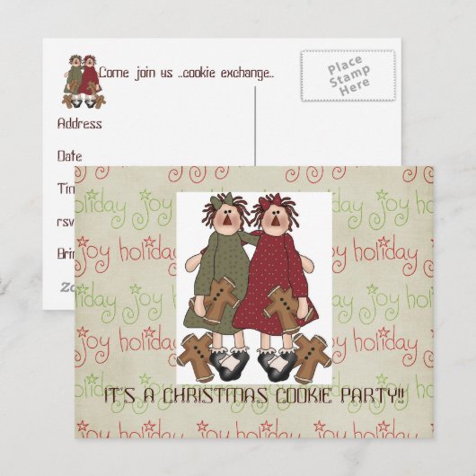 Eerste kerstkoekjes uitnodiging (Voorkant / Achterkant)