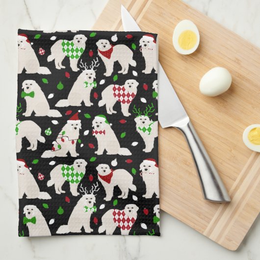 Eerste kerstkoorts Dogs Kitchen Towel Theedoek (Quarter Fold)