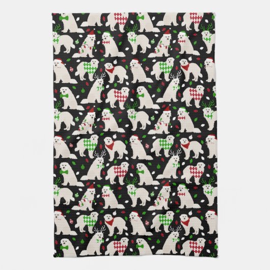 Eerste kerstkoorts Dogs Kitchen Towel Theedoek (Verticaal)